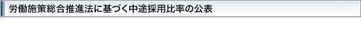 労働施策総合推進法に基づく中途採用比率の公表
